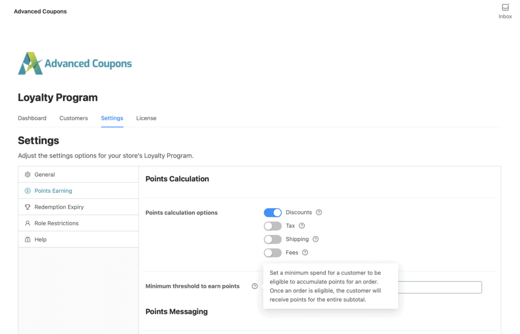 Welk bericht ziet de klant, de klant kan per product zien hoeveel punten ze verdienen bijvoorbeeld