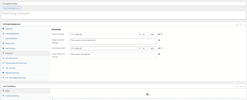 Verloop datum kortingscode
