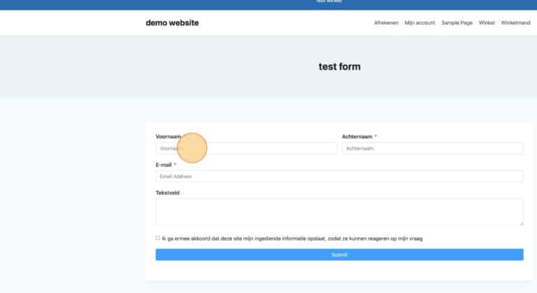 Formulier toevoegen aan je website